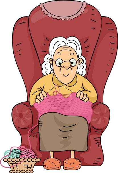 Femme âgée tricot
 - Photo, image