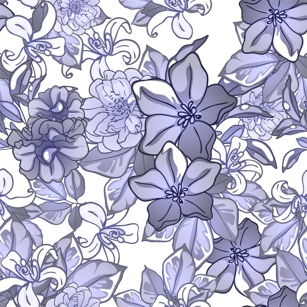 elegant pattern with beautiful  floral elements - Vector, Image