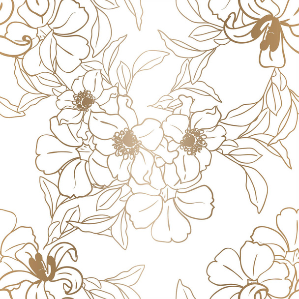 elegant pattern with beautiful  floral elements - Vettoriali, immagini