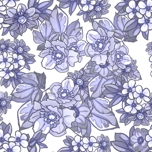 patrón elegante con hermosos elementos florales - Vector, imagen