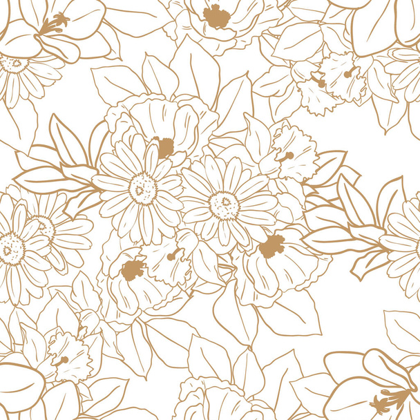 elegant pattern with beautiful  floral elements - Διάνυσμα, εικόνα