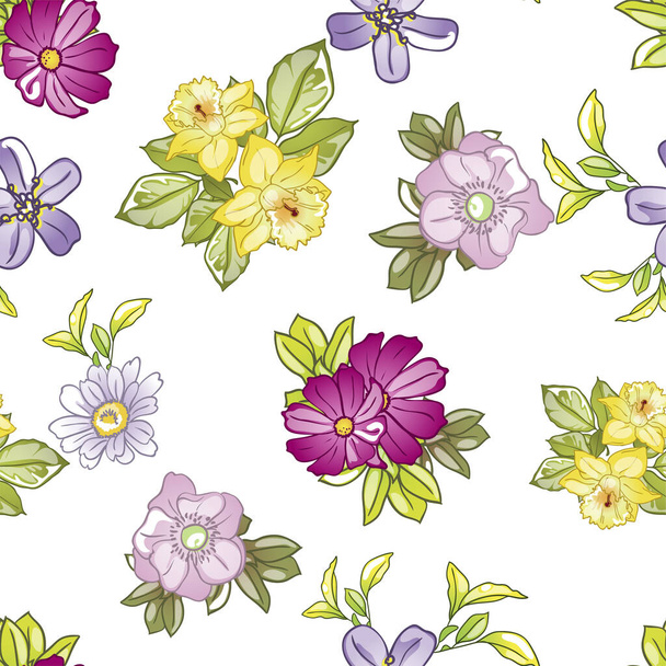 elegant pattern with beautiful  floral elements - Вектор, зображення