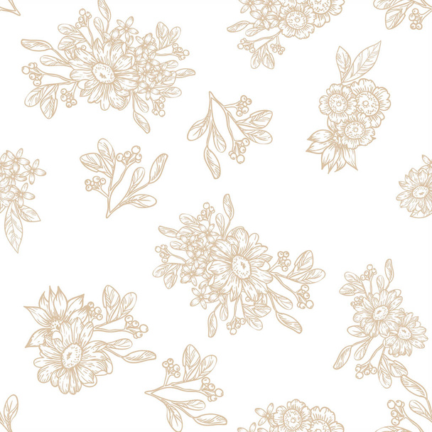 elegant pattern with beautiful  floral elements - Vektor, Bild