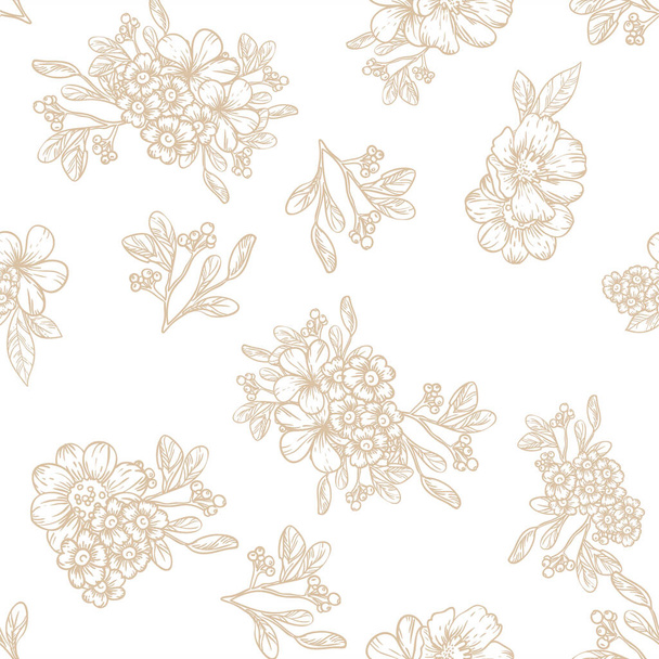 elegant pattern with beautiful  floral elements - Vector, Image