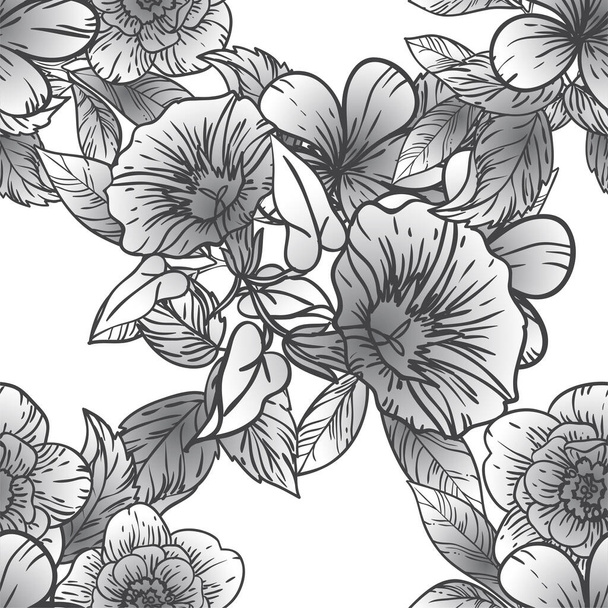elegant pattern with beautiful  floral elements - Вектор,изображение