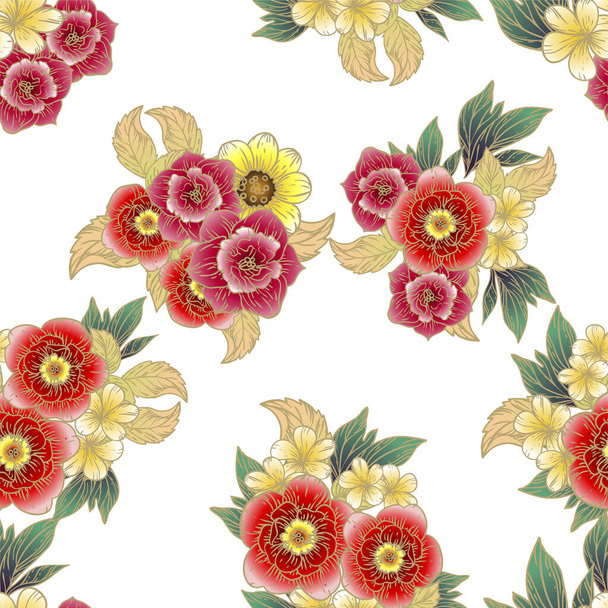 elegant pattern with beautiful  floral elements - Vector, Imagen