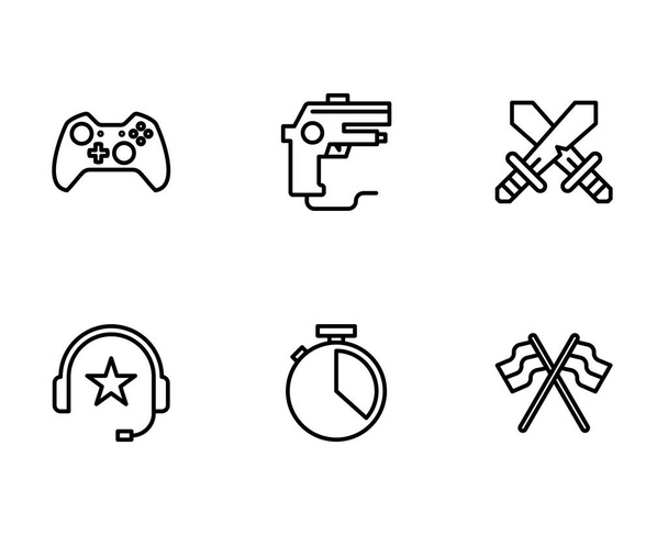 Set di icone per videogiochi, illustrazione vettoriale su sfondo bianco - Vettoriali, immagini
