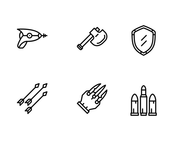Zestaw ikon broni, ilustracja wektora na białym tle - Wektor, obraz