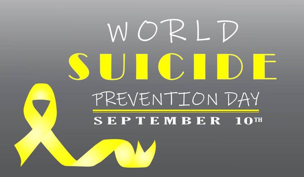 Banner For World Suicide Prevention Day, September 10th With Yellow Ribbon - Vector, Image