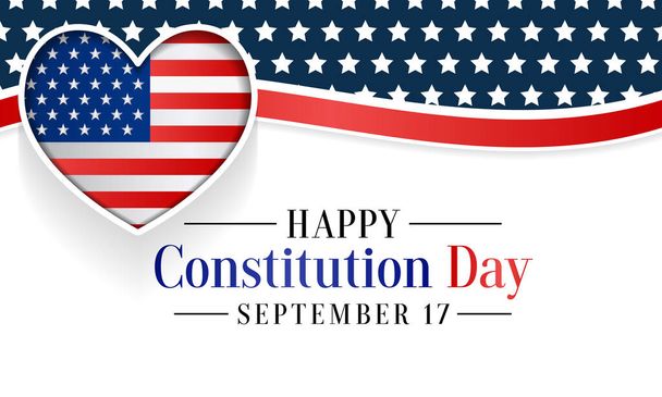 Amerika Birleşik Devletleri 'nin anayasa günü her yıl 17 Eylül' de, ABD Anayasası 'nın kabulünü tanıyan bir Amerikan federal gözlemidir. Vektör illüstrasyonu - Vektör, Görsel
