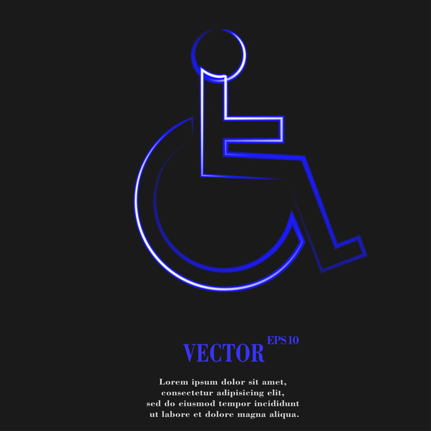 disabled. Flat modern web button and space for your text. - Vector, Image