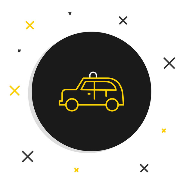 Ligne Taxi icône de voiture isolé sur fond blanc. Concept de contour coloré. Vecteur - Vecteur, image
