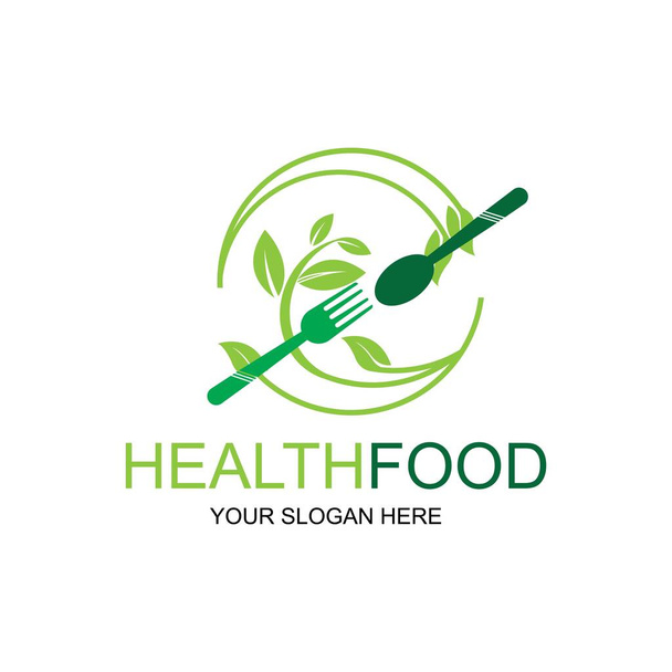 健康食品のロゴベクトルデザインアイコンイラスト - ベクター画像