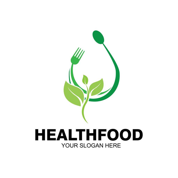 логотип здорової їжі Векторний дизайн ілюстрація
 - Вектор, зображення
