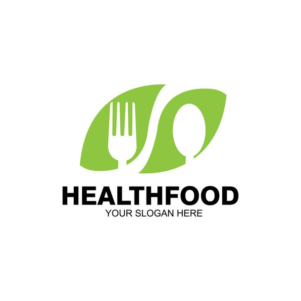 alimento saudável logotipo vetor design ícone ilustração - Vetor, Imagem