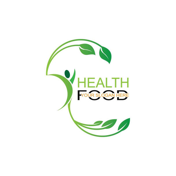 healthy food logo vector design icon illustration - Wektor, obraz