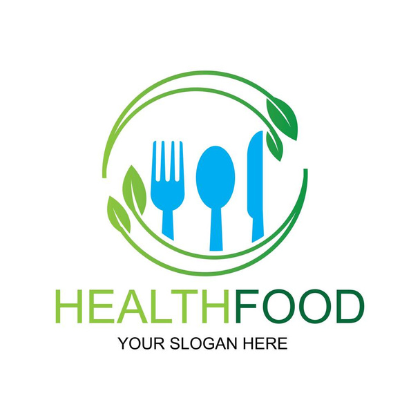 healthy food logo vector design icon illustration - Vector, Image
