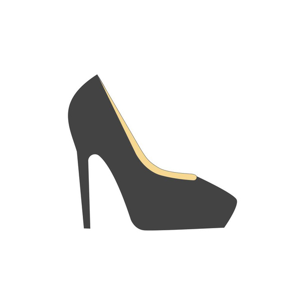 high heels Woman shoes icon flat. Illustration isolated vector sign symbol - Vector, Image