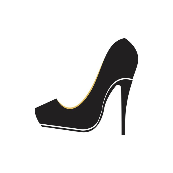 Wysokie obcasy Kobieta buty ikona płaska. Ilustracja pojedynczy symbol znaku wektora - Wektor, obraz