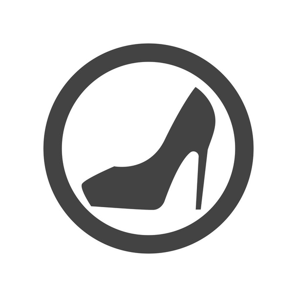 high heels Woman shoes icon flat. Illustration isolated vector sign symbol - Vector, Imagen