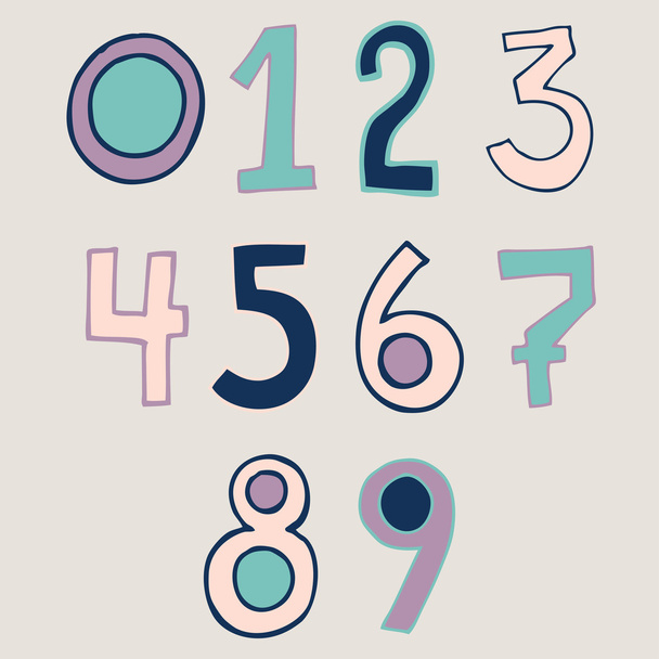 Hand written numbers set - Vector, imagen