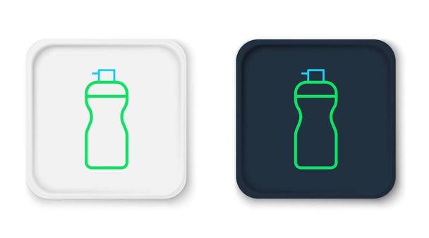 Linia Fitness shaker ikona izolowane na białym tle. Butelka z shakerem sportowym z wieczkiem na wodę i koktajle białkowe. Kolorowy koncept. Wektor - Wektor, obraz