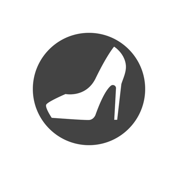 high heels Woman shoes icon flat. Illustration isolated vector sign symbol - Вектор, зображення