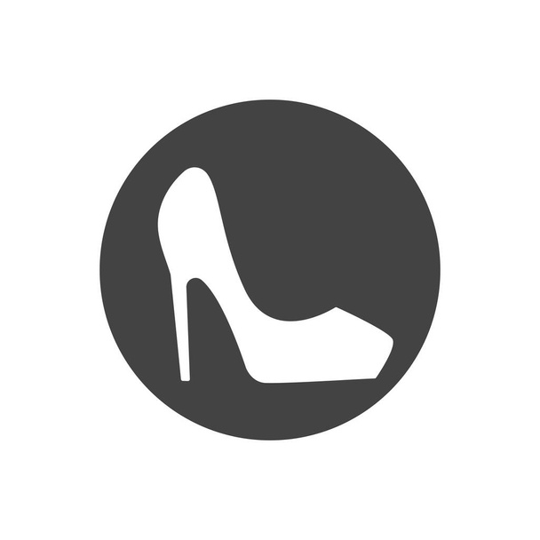 высокие каблуки Женская обувь иконка плоская. Иллюстрация изолированного символа вектора - Вектор,изображение