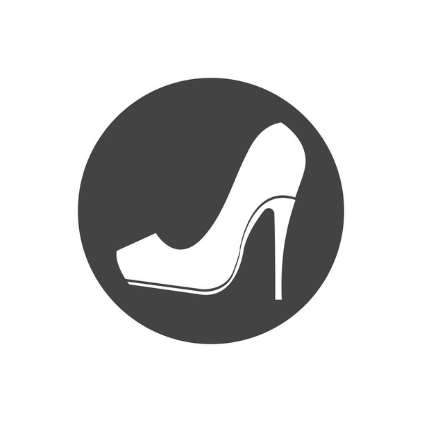 Yüksek topuklu kadın ayakkabı ikonu düz. Çizim izole vektör işareti sembolü - Vektör, Görsel