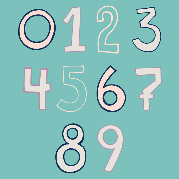 Hand written numbers set - Вектор,изображение