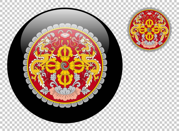 Coat of arms of Bhutan vector illustration on a transparent background - Vector, Image