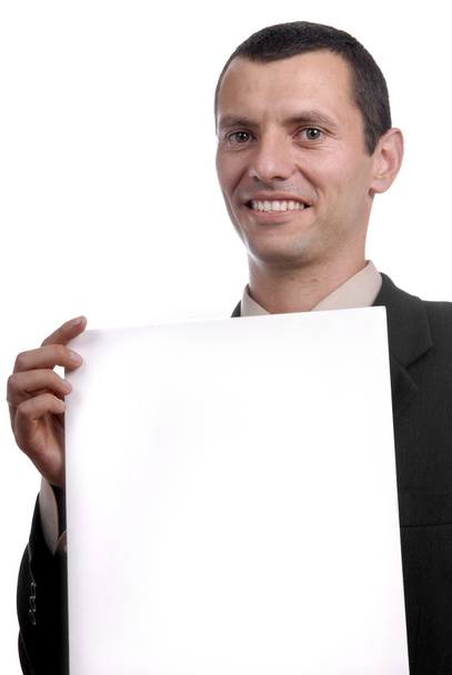 zakenman met een lege witte kaart - Foto, afbeelding