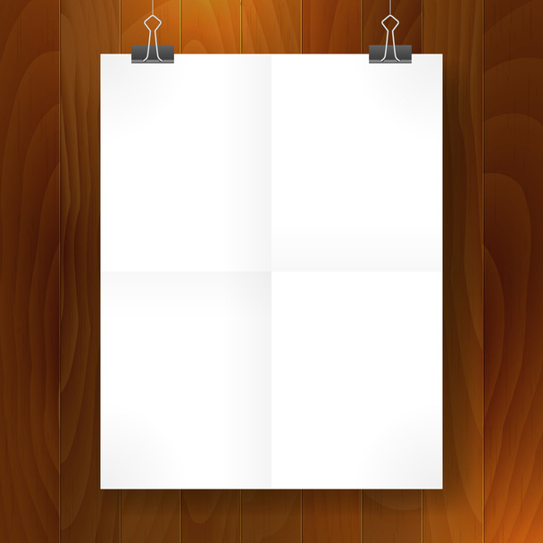 poster fold blank paper vector template - Vetor, Imagem