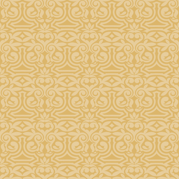 damask mooie achtergrond met rijke, luxe versieringen, crème, goud ouderwetse naadloze patroon - Vector, afbeelding