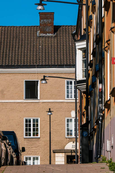 Stockholm, Sweden Resdidential buildings on Helgagatan on Sodermalm. - Zdjęcie, obraz