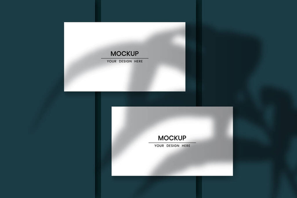 Blank horizontal paper cards mockup with shadow overlay effect - Διάνυσμα, εικόνα