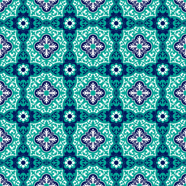 Patrón Talavera. Mosaico azulejo marroquí.  - Vector, Imagen