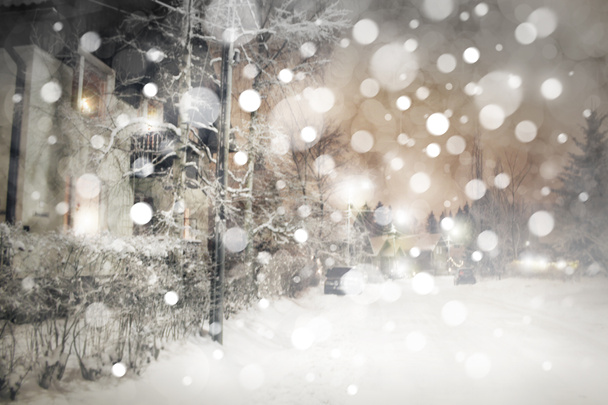 Talvi yö maisema - Valokuva, kuva
