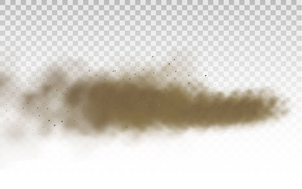 Flying sand, brown dust cloud, wind, sandstorm. - Vector, Image