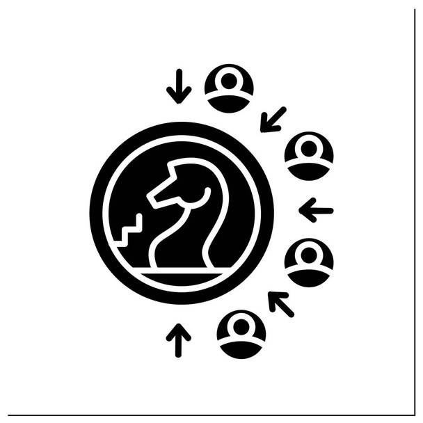 Icono de glifo de estrategia de adquisición de clientes - Vector, Imagen