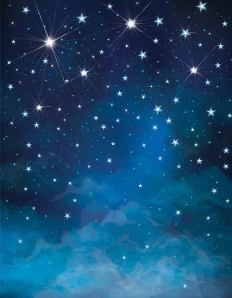 Vector night starry sky background. - Vector, Image