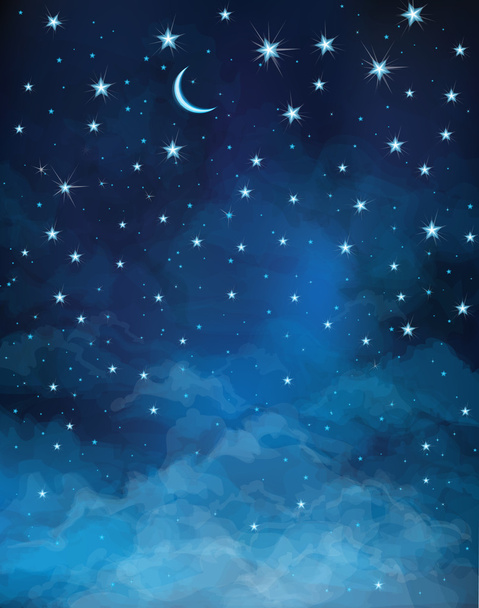 Vector night starry sky. - Vector, Image