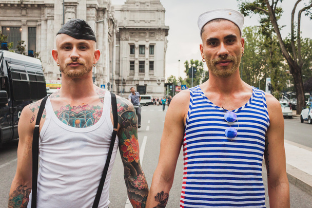 People taking part in Milano Pride 2014, Italy - Valokuva, kuva