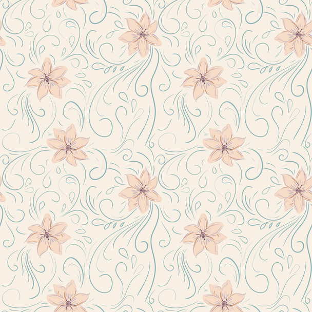 Vintage floral seamless pattern - Вектор,изображение