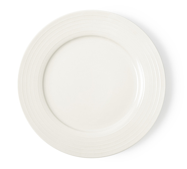  Assiette vide blanche sur fond blanc
 - Photo, image