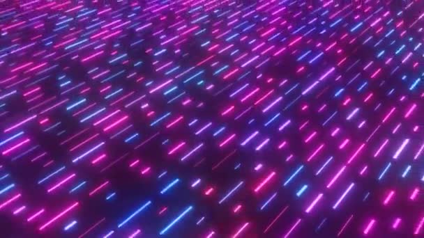 Absztrakt neon vonalak ragyogó rózsaszín és kék lézer fény részecskék áramlás - 4K varrat nélküli VJ hurok mozgás háttér animáció - Felvétel, videó