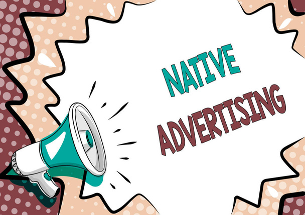 Inspiration showing sign Native Advertising. Business concept paid media where the ad experience follows the usual form Colorful Design Displaying Important Message, Abstract Announcing News - Photo, Image