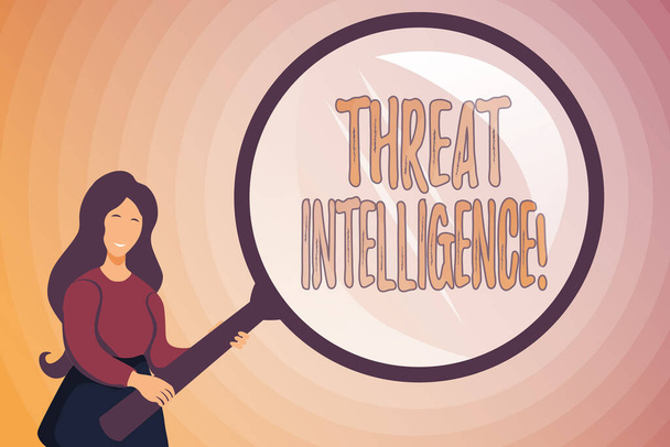 Text showing inspiration Threat Intelligence. Business idea analyzed and refined information about potential attacks Abstract Investigation And Finding Clues, Searching For Answers Concepts - Fotografie, Obrázek