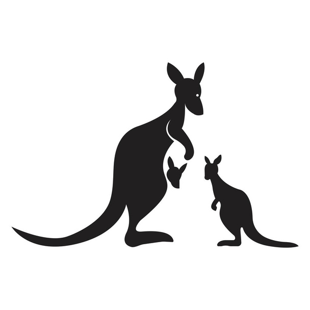 Дизайн векторной иллюстрации логотипа кенгуру - Вектор,изображение