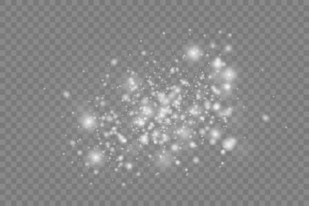 Fehér szikrák fény, csillogó mágikus por részecskék - Vektor, kép